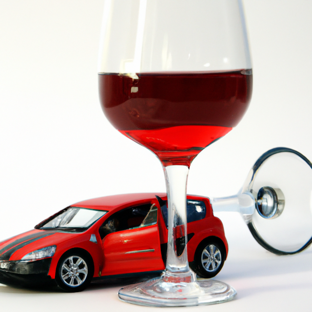 Roter Sportwagen und Rotweinglas