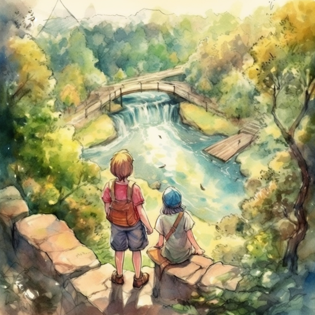 Kinder am Fluss