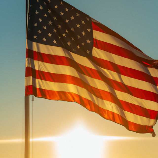 US Flag @ sunrise